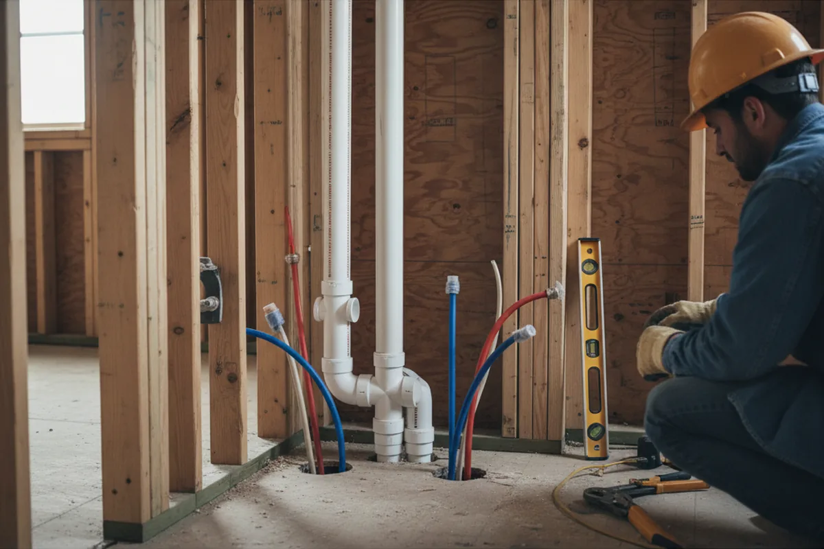 Drain and supply rough-in during Toilet Repair and Installation in Bloomsbury